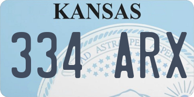 KS license plate 334ARX