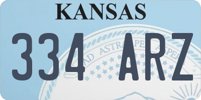 KS license plate 334ARZ