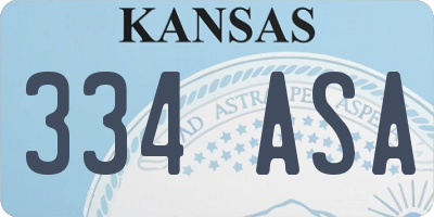 KS license plate 334ASA