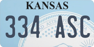 KS license plate 334ASC