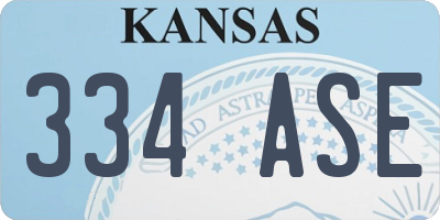 KS license plate 334ASE