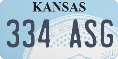 KS license plate 334ASG