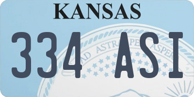 KS license plate 334ASI