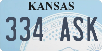 KS license plate 334ASK