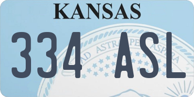 KS license plate 334ASL