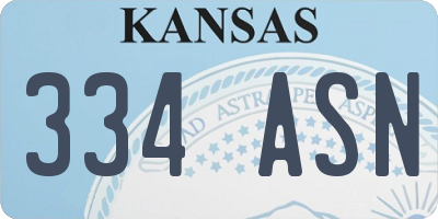 KS license plate 334ASN