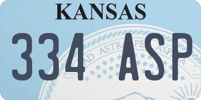 KS license plate 334ASP