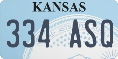 KS license plate 334ASQ