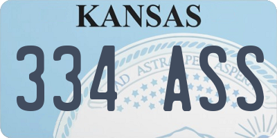 KS license plate 334ASS