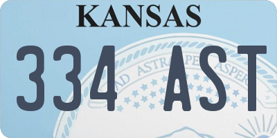 KS license plate 334AST