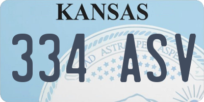 KS license plate 334ASV