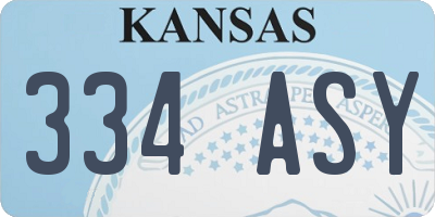 KS license plate 334ASY
