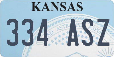 KS license plate 334ASZ