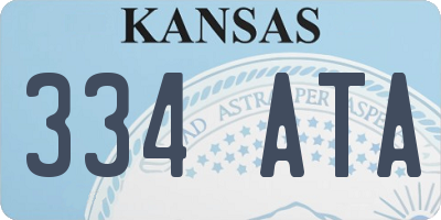 KS license plate 334ATA