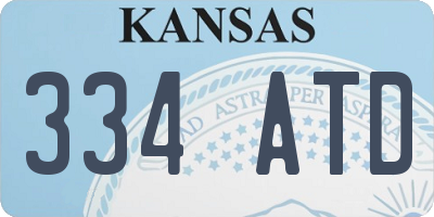 KS license plate 334ATD