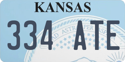 KS license plate 334ATE