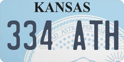 KS license plate 334ATH