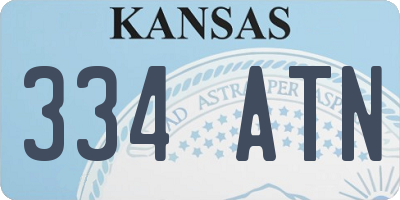 KS license plate 334ATN