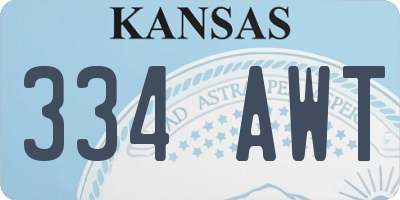 KS license plate 334AWT