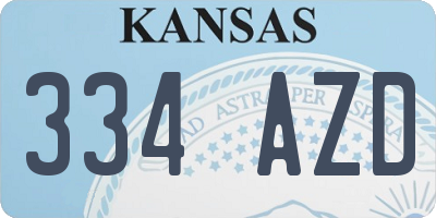 KS license plate 334AZD