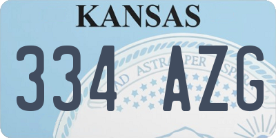 KS license plate 334AZG