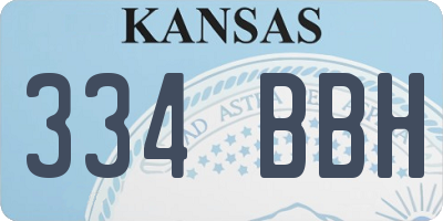 KS license plate 334BBH