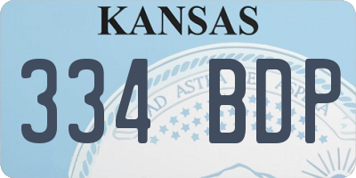 KS license plate 334BDP
