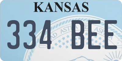 KS license plate 334BEE