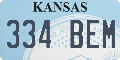 KS license plate 334BEM