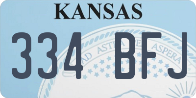 KS license plate 334BFJ