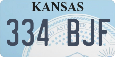 KS license plate 334BJF
