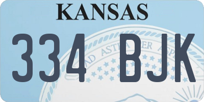 KS license plate 334BJK