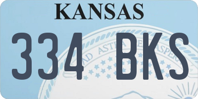 KS license plate 334BKS