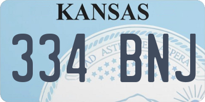 KS license plate 334BNJ