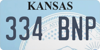 KS license plate 334BNP