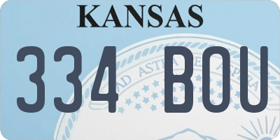 KS license plate 334BOU