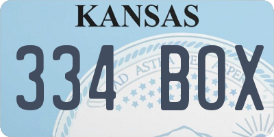KS license plate 334BOX