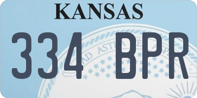 KS license plate 334BPR