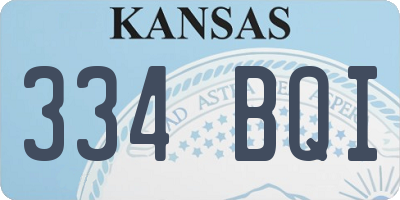 KS license plate 334BQI