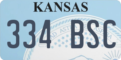 KS license plate 334BSC