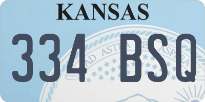 KS license plate 334BSQ