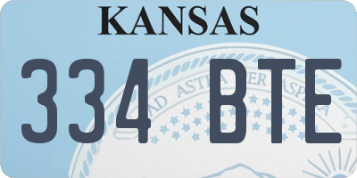 KS license plate 334BTE