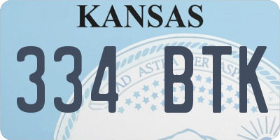 KS license plate 334BTK
