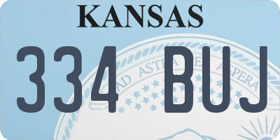 KS license plate 334BUJ