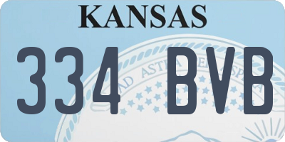 KS license plate 334BVB