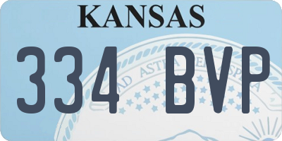KS license plate 334BVP
