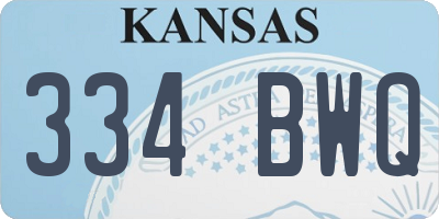 KS license plate 334BWQ