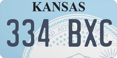 KS license plate 334BXC