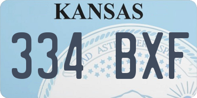 KS license plate 334BXF