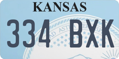 KS license plate 334BXK